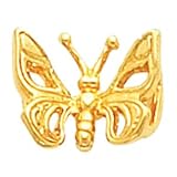 14K White Gold 10.00X12.00 mm Butterfly Pendant