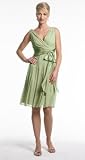 SILK CRINKLE CHIFFON DRAPENECK DRESS