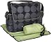 Oi Oi Grey Dot Messenger Diaper Bag-Green Lining