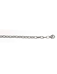 CleverEves 14Kt White Gold Ribbed Link 5.7mm Bracelet