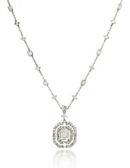 Diamond & 18k White Gold Pendant Necklace