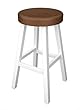 Pack of 2 Recycled Maui Swivel Outdoor Bar Stools - White with Cocoa Brown Seat