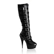 Pleaser Boots Women's Delight-2049, 5 3/4'' Buckled Platform Knee Boot, Side Zip