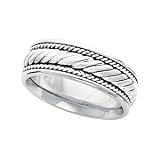 14K White Gold Hand-Woven Wedding Band For Men and Women - Sizes 5 - 12.5