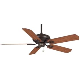 AIRFLOW 1350-8 52" Energy Star La Paz Ceiling Fan Matte Black W/ 5 Matte Black/Cherry Blades