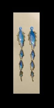 #!Cheap Set of 2 Blue Twist Icicle Glittery Shatterproof Christmas Ornaments #PL0218