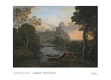 View of Tivoli at Sunset, 1644 by Claude Lorrain. CANVAS ROLLED. 27.26 inches width by 19.83 inches height. Highest Quality Art Poster Print