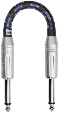 Spectraflex Braided Series Pedal Cable, Dual Straight Plugs, 12 Inch, Violet