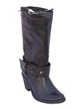 FRYE Sandra Belted Leather Boot in Black