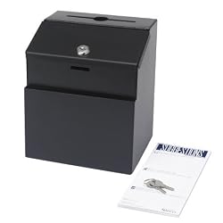 Safco 4232BL 4-3/4 x 1/8 Suggestion Box - Black