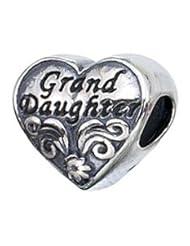 Genuine Zable (TM) Product. 925 Sterling Silver "Granddaughter" Heart Charm. 100% Satisfaction Guaranteed.