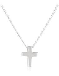 Zina Sterling Silver Small Cross on Chain Pendant Necklace, 17"