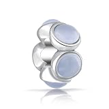 Bling Jewelry 925 Sterling Silver Cabachon Moonstone Bead Pandora Compatible Charm