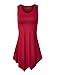 Made By Johnny MBJ WT671 Womens Summer Sleeveless Irregular Handkerchie Hem Loose Tunic Tops Flowy Blouses Shirt L Merlot