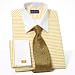 Satin Horizontal Stripe White French Cuff Dress Shirt