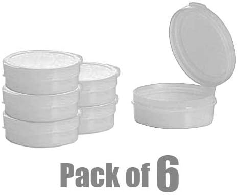 Smash Snuff Stash Box Hinge Top Plastic Pill Pod - White Small: 6 Pack