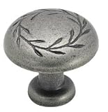 Amerock BP1581-WN Inspirations Leaf 1-1/4-Inch Diameter Knob, Weathered Nickel