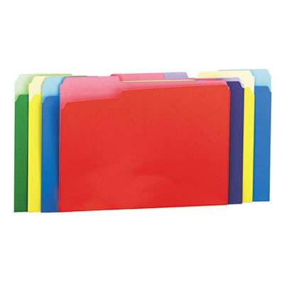 Colored File Folders 1/3 Cut Single-Ply Top Tab Letter Assorted 100/Box