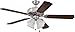 Craftmade K11202 Protruding Mount, 5 Dark Oak Blades Ceiling fan with 39 watts light, Brushed Polished Nickel