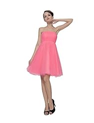 A-line Strapless Cocktail Short Tulle Bridesmaid Dress/Prom Dress/Wedding Party Dress 