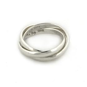 Sterling Silver 3-Band Russian Wedding Ring (Size 4,5,6,7,8,9,10,11)