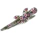 Pink Austrian Rhinestone Butterly Flower Large Hair Clip
