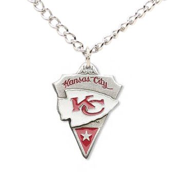 Kansas City Chiefs Chain Necklace & Pewter Pendant - NFL Football Fan Shop Sports Team Merchandise