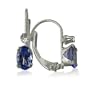 10K White Gold Tanzanite and Diamond Leverback Earrings (1ct tgw)