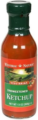 Westbrae Natural Vegetarian Unsweetened Ketchup 13-Ounce Bottles (Pack of 3)