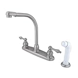 UPC 663370000089 product image for Kingston Brass KB718AL Victorian High-Arch Kitchen Faucet With Sprayer, Satin Ni | upcitemdb.com