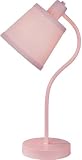 Kid's Pink Desk Lamp - Metal Base Fabric Shade