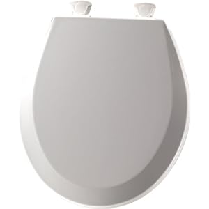 Bemis 500EC062 Molded Wood Round Toilet Seat With Easy Clean and Change Hinge, Ice Grey