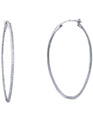 1 CT Inside-Out Diamond Hoop Earrings 14k White Gold