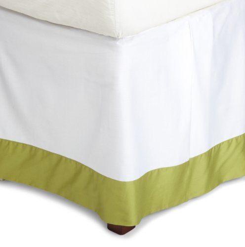 Pinzon Hotel Banded 100-Percent Egyptian Cotton Sateen California King Bed Skirt, Apple Green