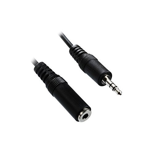 3.5mm Male to Female Cables, Nickel Plated Connector 25 Feet Black, CNE63072