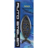 Large Gold Christian Jesus Fish Auto Emblem