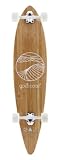 Goldcoast Complete Longboard Floater Skateboard, Classic Bamboo