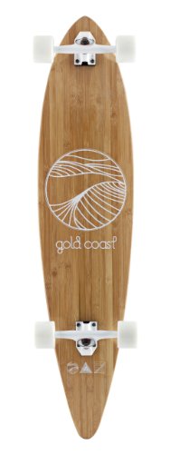 Goldcoast Complete Longboard Floater Skateboard, Classic Bamboo