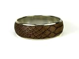 Dark Tan Leatherette Snake Skin Bangle Bracelet