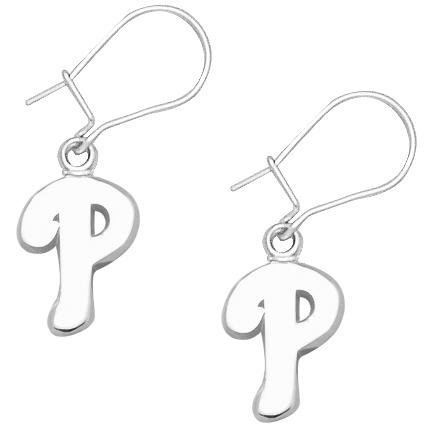 Sterling Silver PHILADELPHIA PHILLIES P LOGO 3/8 POST EARS