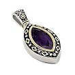 2 Tone Amethyst Marquise Pendant