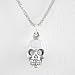 Small Three Dimensional Skull in Sterling Silver on a 20