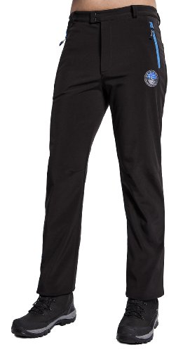 NEBULUS - PANTALON EN SOFTSHELL KOPENHAGEN - pantalon de ski pour homme - noir et turquoise (Q263), 44