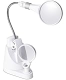 OttLite 15900C  LED Clip and Freestanding Magnifier Lamp, White