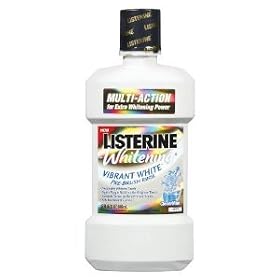 Listerine Whitening Pre-Brush Rinse Vibrant White Clean Mint, 946 ml, (1 Qt.)