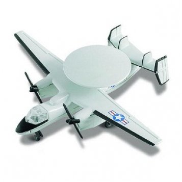 Maisto Fresh Metal Tailwinds 1:87 Scale Die Cast United States Military Aircraft - American All-Weather, Aircraft Carrier-Based Tactical Airborne Early Warning (AEW) Aircraft E-2C Hawkeye with Display Stand