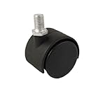 Chair Twin-wheel Black Caster w Threaded Stem Connector