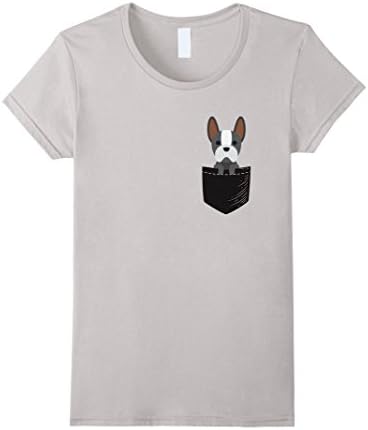 Women's Bull Terrier in Your Pocket Tshirt Love Dogs Gift Pet Lovers XL Silver
