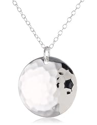 Sterling Silver Hammered Disc Pendant Necklace, 18"