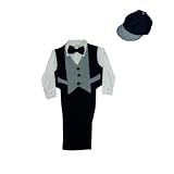 Boys Suit 5 Piece Navy Blue Vest and Pants (12M - 7)